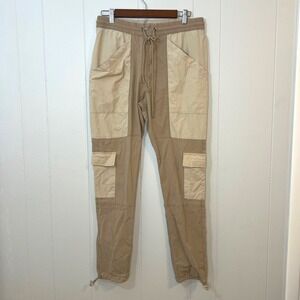 PacSun Mens Cargo Jogger Pants Tan‎ Beige Colorblock Utility Techwear Size M
